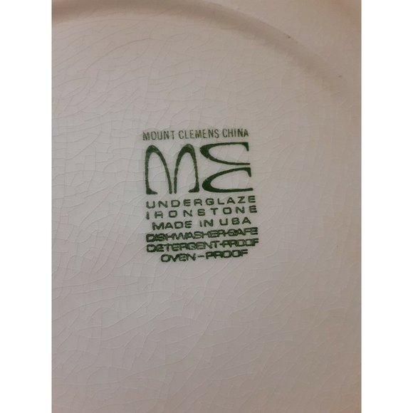 Vintage 1972 Calendar Collectors Plate Mount Clemens USA 10 1/4" Green & White - Picture 6 of 6